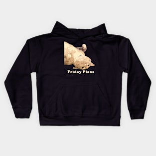 Friday Plans - Orange Cat Kids Hoodie